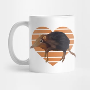 Cute Elephant Shrew Orange Heart Mug